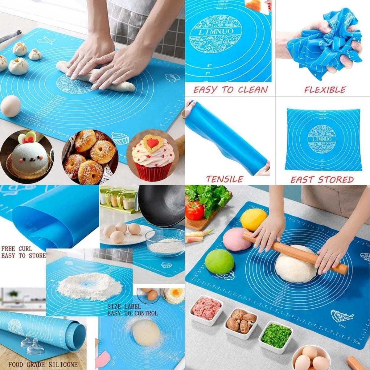 Measuring Silicone Baking Mat For Pastry And Roti Rolling