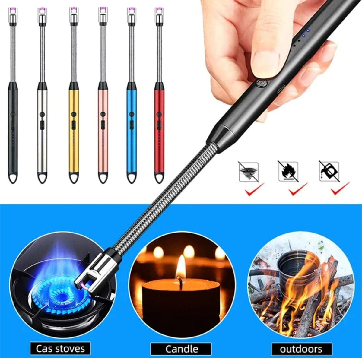 Butane lighter with various color options and uses on a white background