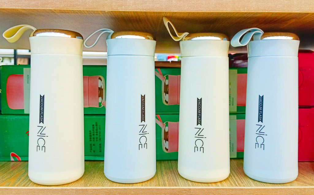Premium NICE 400ml Glass Water Bottle - Leak-Proof Insulated Travel Tumbler