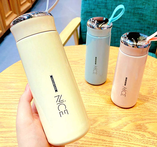 Premium NICE 400ml Glass Water Bottle - Leak-Proof Insulated Travel Tumbler