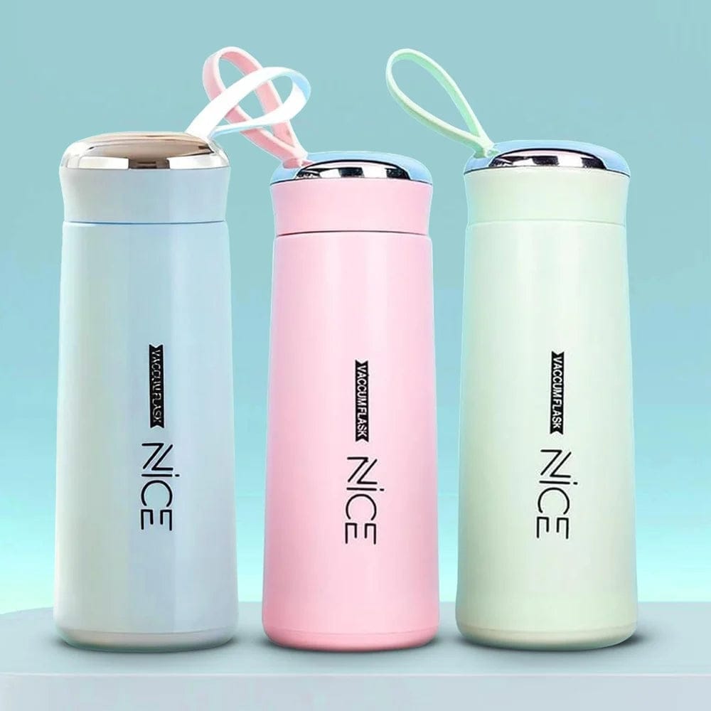 Premium NICE 400ml Glass Water Bottle - Leak-Proof Insulated Travel Tumbler