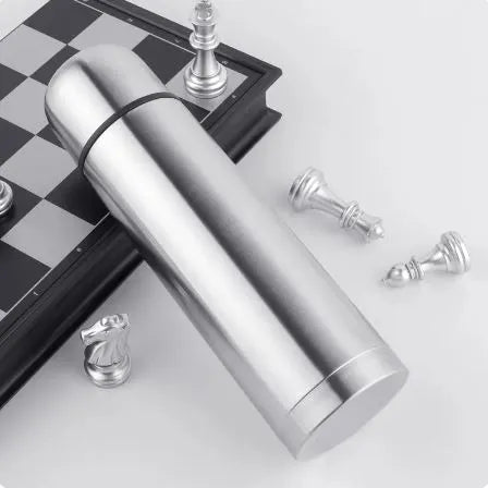 High-Grade Stainless Steel Vacuum Flask – Double-Wall Insulated Bullet Thermos for Hot & Cold Drinks