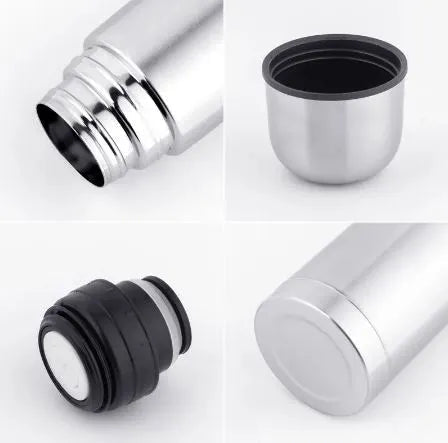 High-Grade Stainless Steel Vacuum Flask – Double-Wall Insulated Bullet Thermos for Hot & Cold Drinks