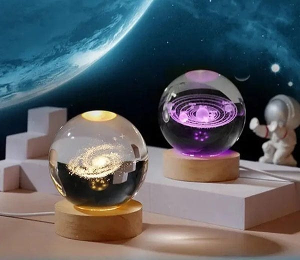 3D Laser Engraved Crystal Ball Night Light with Wooden LED Base (Copy)