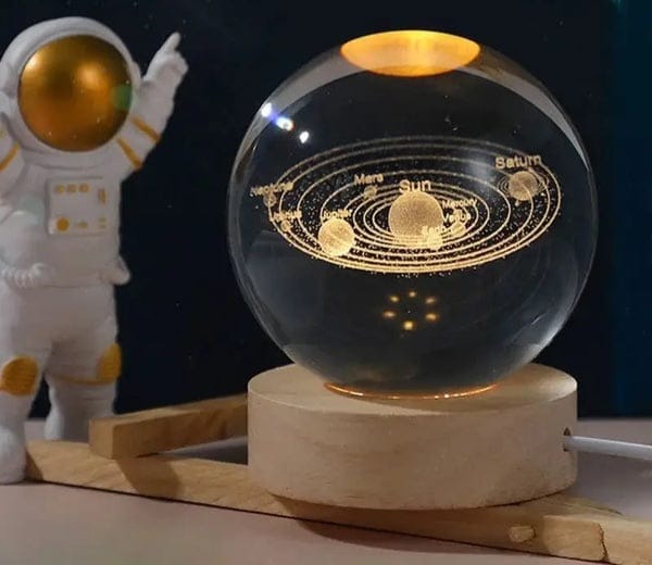 3D Laser Engraved Crystal Ball Night Light with Wooden LED Base (Copy)