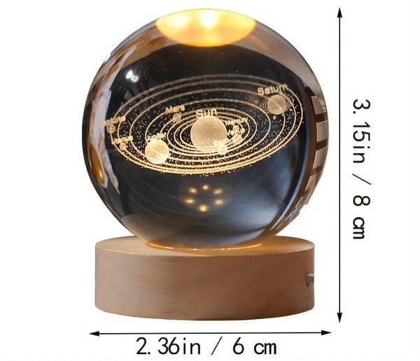 3D Laser Engraved Crystal Ball Night Light with Wooden LED Base (Copy)