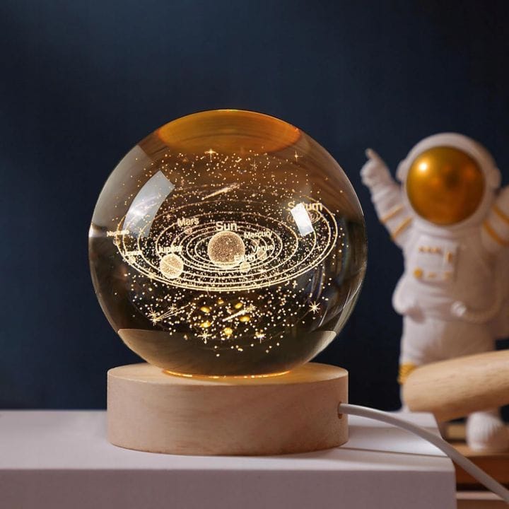 3D Laser Engraved Crystal Ball Night Light with Wooden LED Base (Copy)