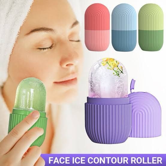 Face Ice Contour Roller | Reusable Ice Facial Massager for Skin Tightening & Puffiness Reduction