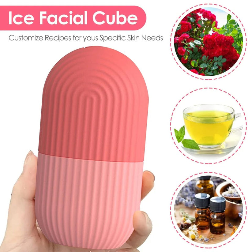 Face Ice Contour Roller | Reusable Ice Facial Massager for Skin Tightening & Puffiness Reduction