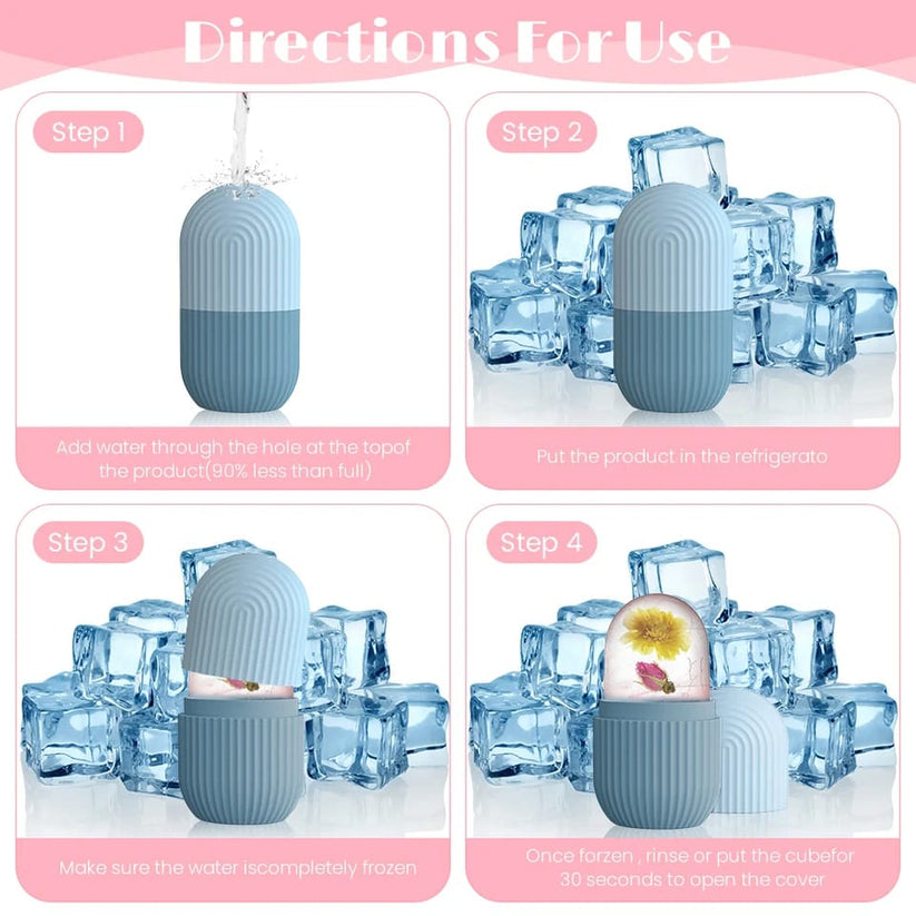 Face Ice Contour Roller | Reusable Ice Facial Massager for Skin Tightening & Puffiness Reduction
