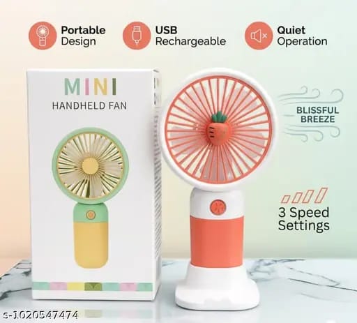 Cute Fruit Design Portable USB Rechargeable Mini Hand Fan – Handheld & Desktop Cooling Fan