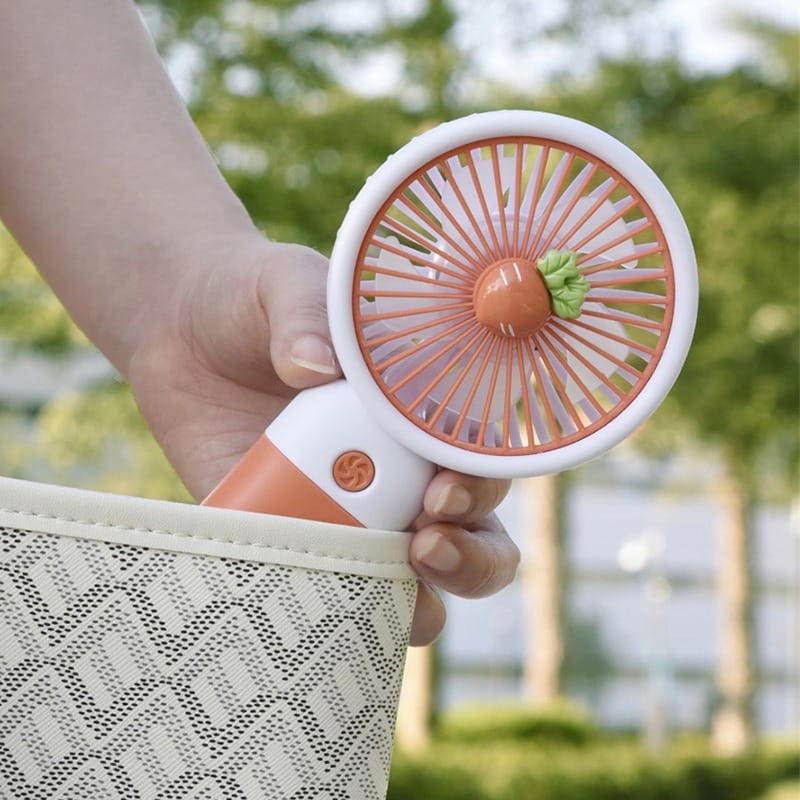 Cute Fruit Design Portable USB Rechargeable Mini Hand Fan – Handheld & Desktop Cooling Fan
