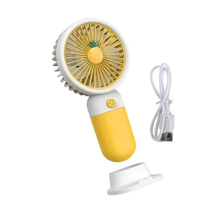 Cute Fruit Design Portable USB Rechargeable Mini Hand Fan – Handheld & Desktop Cooling Fan