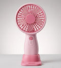Portable USB Rechargeable Mini Hand Fan – 3-Speed Handheld & Desktop Cooling Fan (Pink)