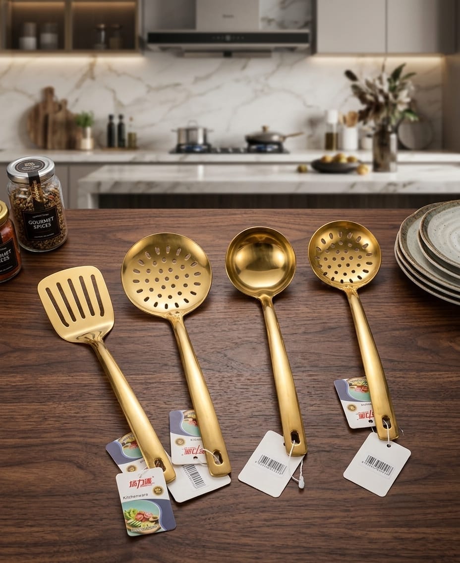2 Pcs Stainless Steel Kitchen Utensil Set – Only 599 | Slotted Turner, Skimmer, Spatula & Soup Ladle | Heavy-Duty Cooking Tools (Copy)